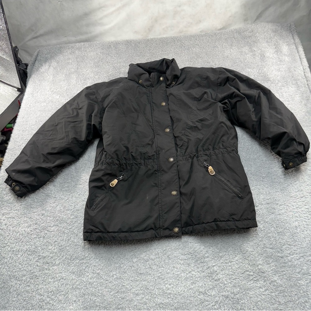 VTG Snowlion Goose Down Puffer Jacket Winter Coat Black Women Medium *READ DESC